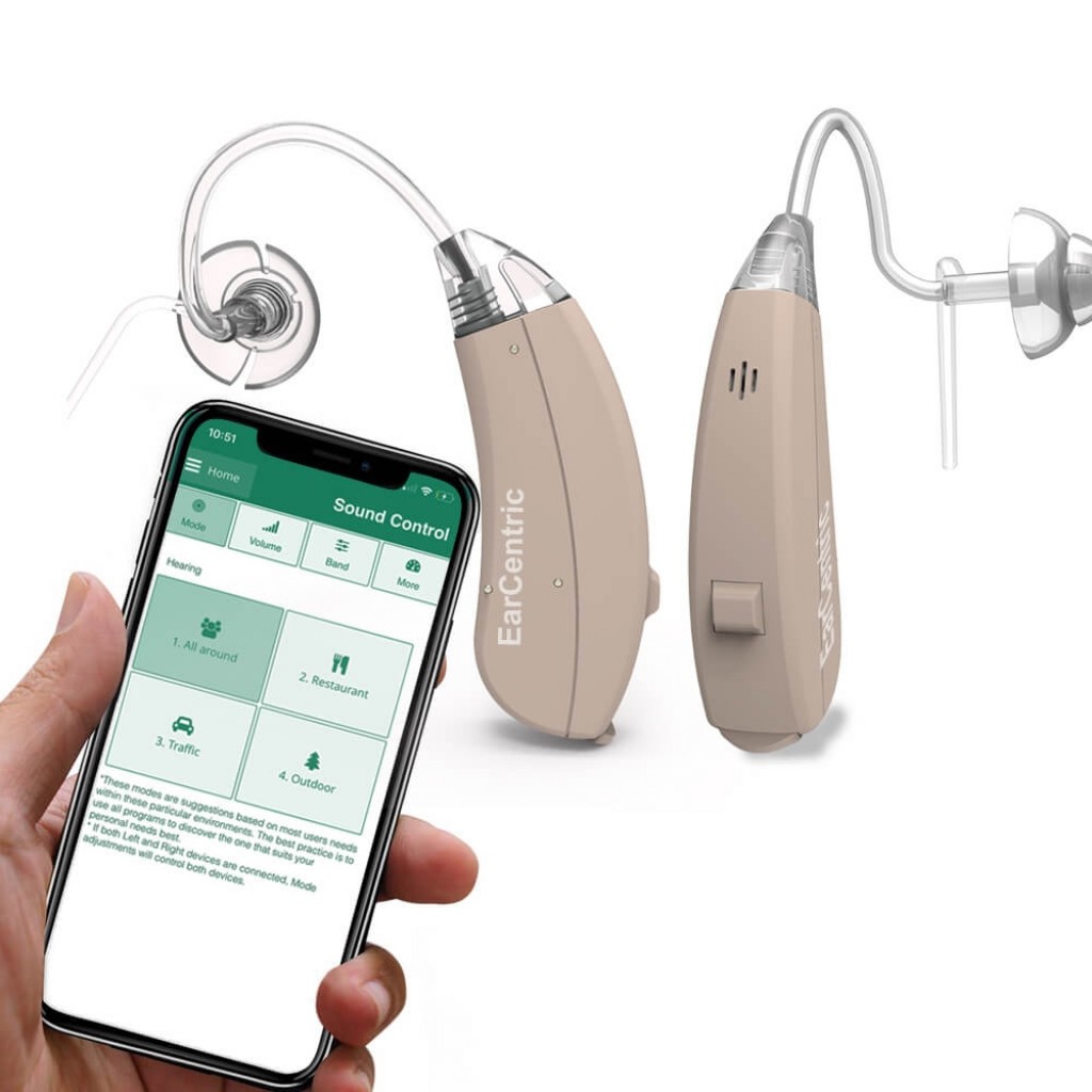 EarCentric Linkx Wireless Bluetooth Hearing Aids with FREE Mobile App